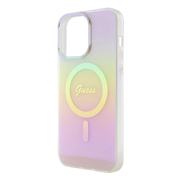 Guess GUHMP15XHITSP iPhone 15 Pro Max 6.7" pink/pink hardcase IML Iridescent MagSafe