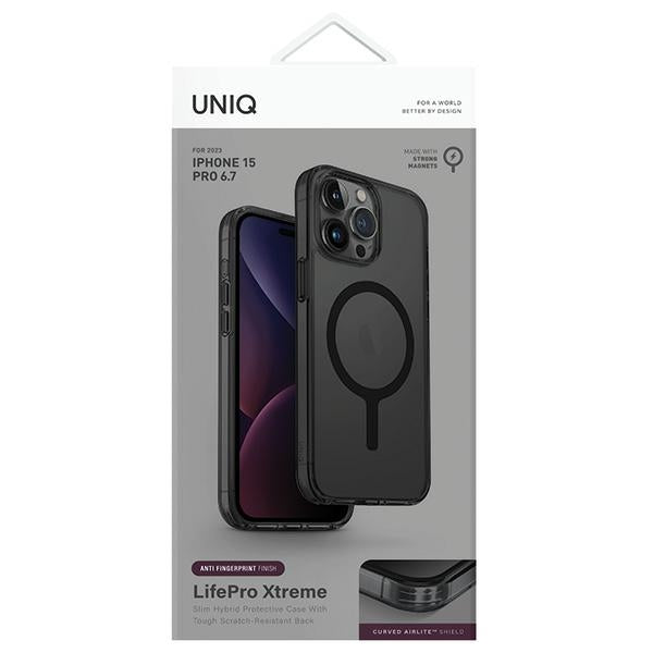 Uniq LifePro Xtreme Magclick opladningsfoder til iPhone 15 Pro Max - sort