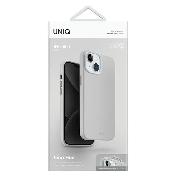 Uniq Lino Hue Magclick opladningsfoder til iPhone 15 - lysgrå