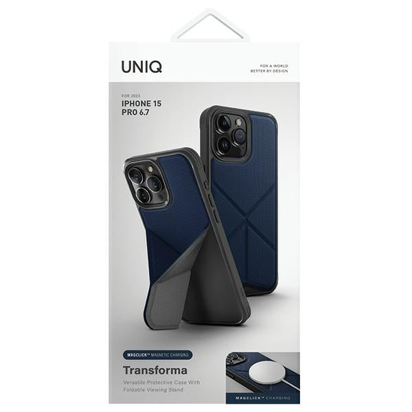 Uniq Transforma Magclick opladningsfoder til iPhone 15 Pro Max - blå
