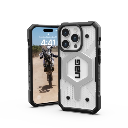 UAG Pathfinder MagSafe-hylster til iPhone 15 Pro - gennemsigtigt
