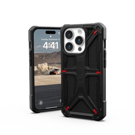UAG Monarch-hylster til iPhone 15 Pro - sort kevlar