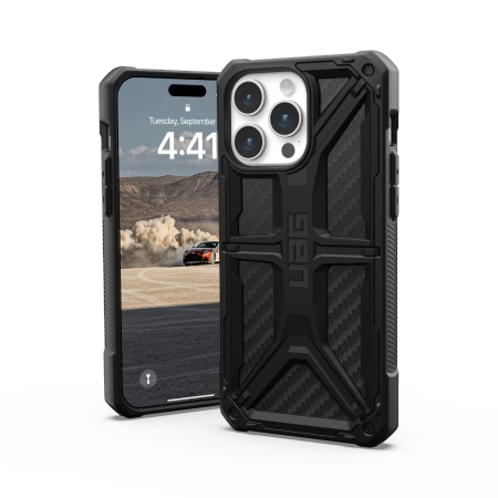 UAG Monarch-hylster til iPhone 15 Pro Max - sort kulstof