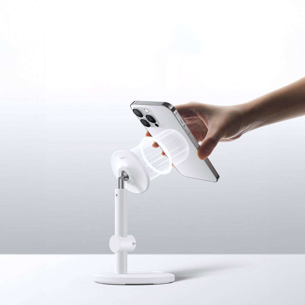 Baseus MagPro magnetisk stående holder til telefonen - hvid