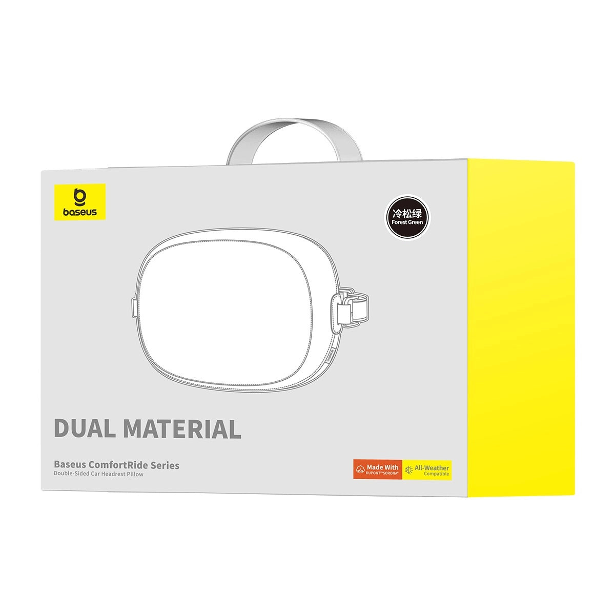 Baseus ComfortRide-serien bilhovedstøttepude med 2 materialer - mørkegrøn