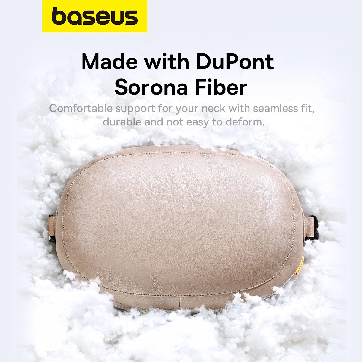 Baseus ComfortRide-serien bilhovedstøttepude med 2 materialer - beige