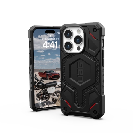 UAG Monarch Pro-kasse med MagSafe til iPhone 15 Pro - sort kevlar