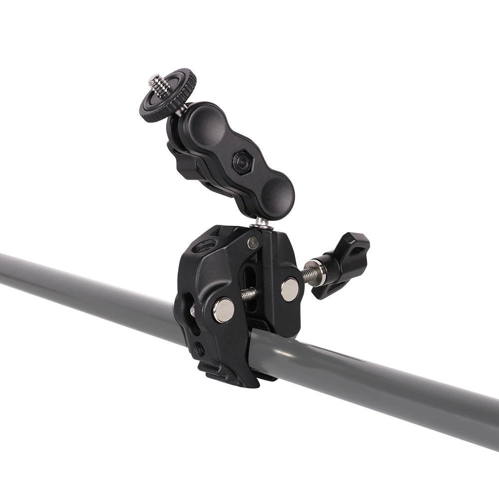 Telefon- og sportskameraholder med klemme