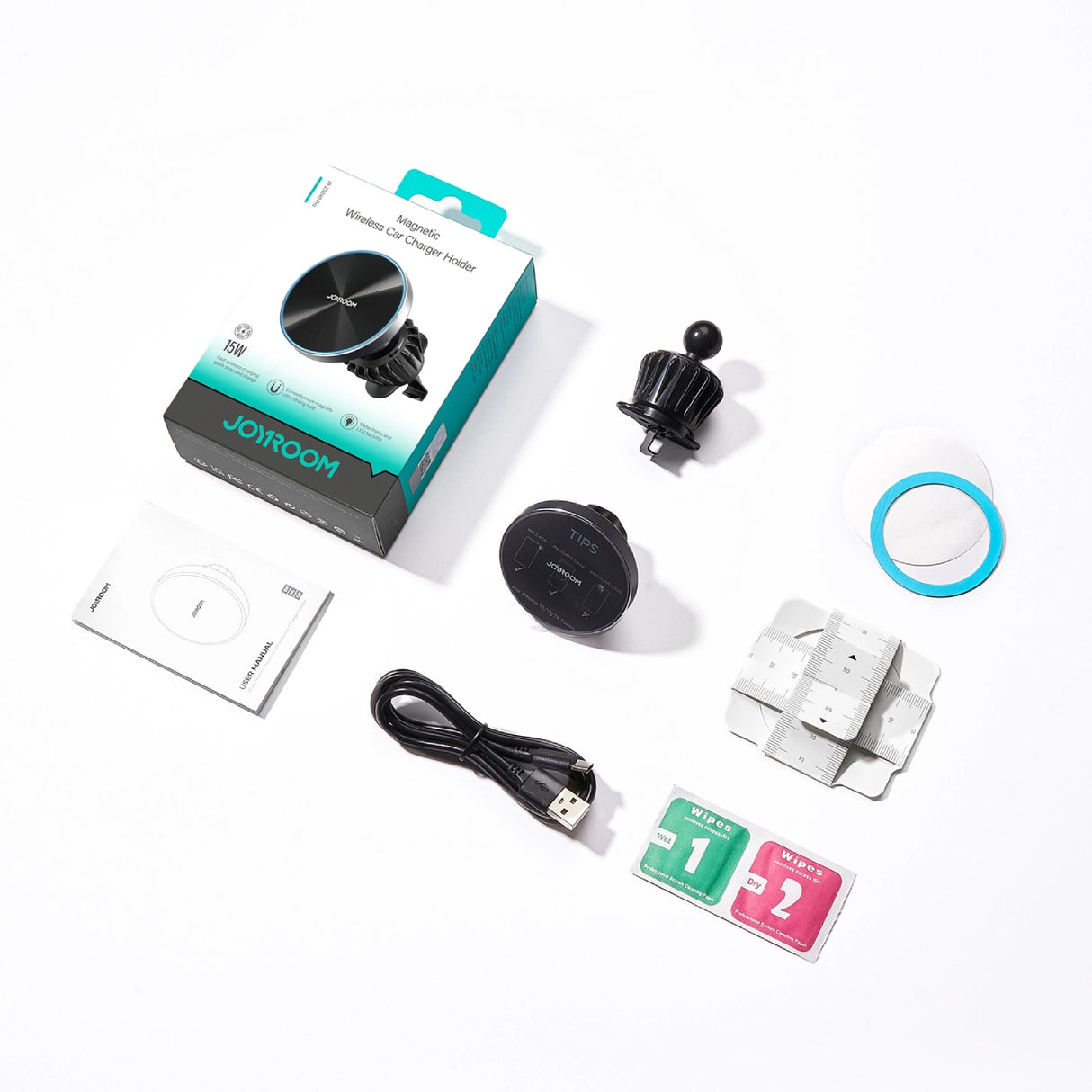 Joyroom magnetisk bilholder 15W trådløs oplader til luftventil sort (JR-ZS240 Pro)