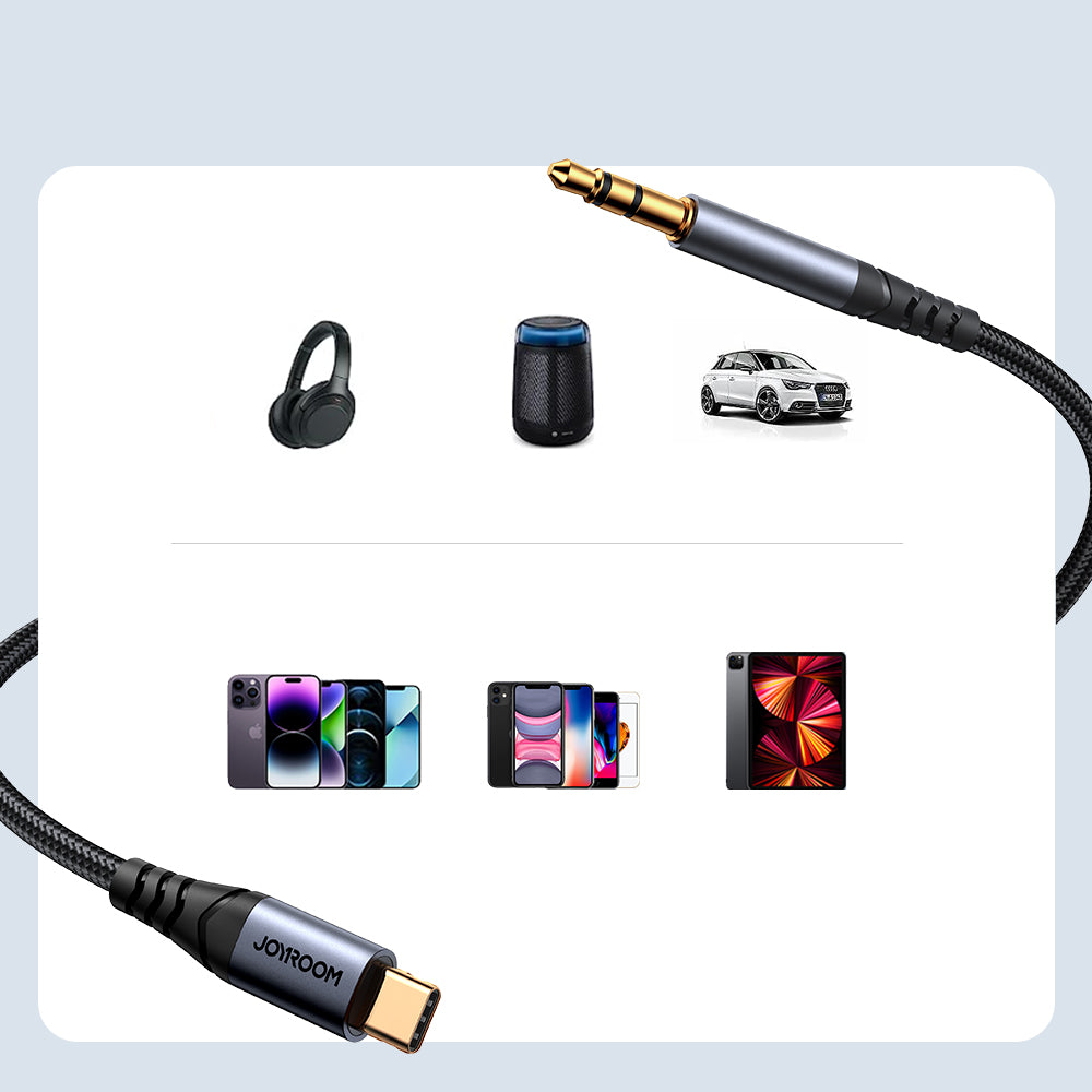 Joyroom Audio Transfer Series SY-A07 Mini Jack 3.5mm/USB-C Cable 1.2m - Black