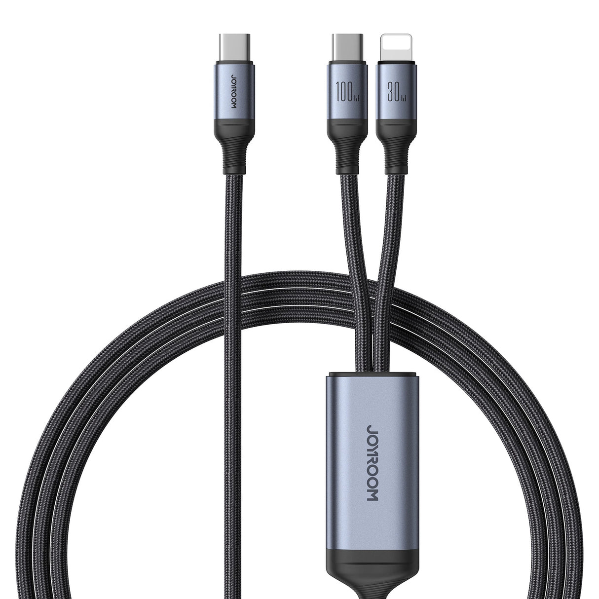 Joyroom Speedy Series S-A21 2in1 USB-C - USB-C / Lightning kabel 100W 1,5m - sort
