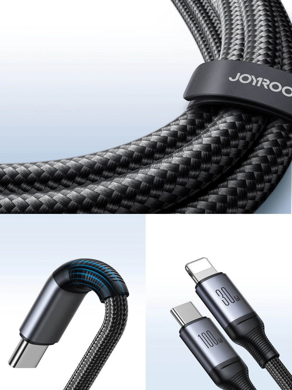 Joyroom Speedy Series S-A21 2in1 USB-C - USB-C / Lightning kabel 100W 1,5m - sort