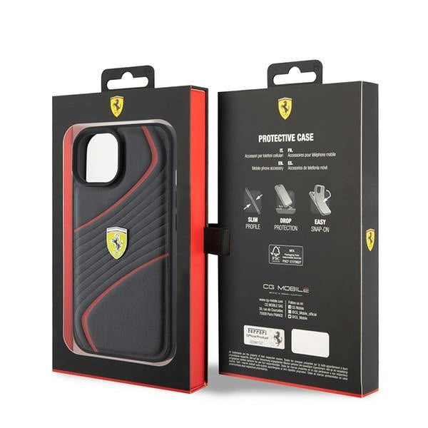 Ferrari FEHCP15SPTWK iPhone 15 6.1" sort/sort hardcase Twist Metal Logo