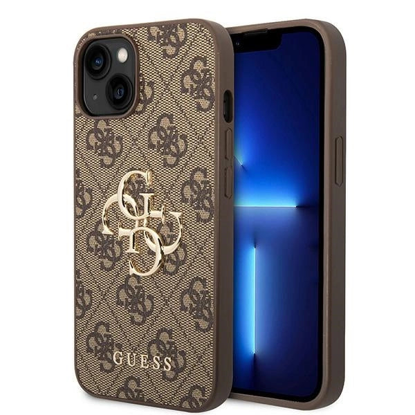 Guess GUHCP15S4GMGBR iPhone 15 6.1" brun/brun hardcase 4G Big Metal Logo