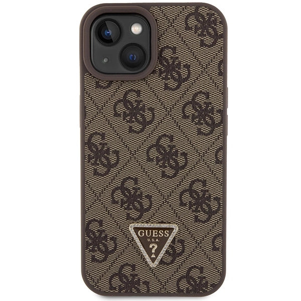 Guess GUHCP15SP4TDSCPW iPhone 15 6.1" brun/brun hardcase Crossbody 4G Metal Logo
