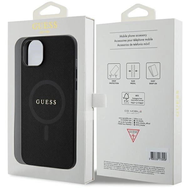 Guess GUHMP15MPSAHMCK iPhone 15 Plus 6.7" sort/sort Saffiano MagSafe