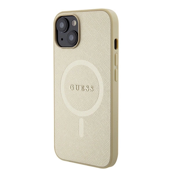 Guess GUHMP15SPSAHMCB iPhone 15 6.1" guld/guld hardcase Saffiano MagSafe