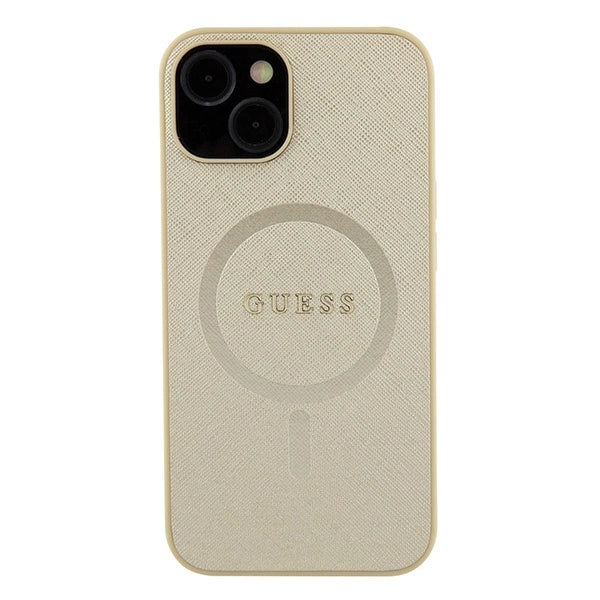 Guess GUHMP15SPSAHMCB iPhone 15 6.1" guld/guld hardcase Saffiano MagSafe