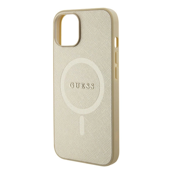 Guess GUHMP15SPSAHMCB iPhone 15 6.1" guld/guld hardcase Saffiano MagSafe