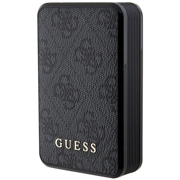 Guess Powerbank 18W GUPB10DP4GEGK 10000mAh sort/sort 4G Læder Metal Logo