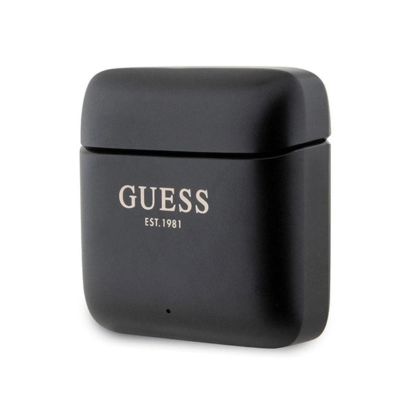 Guess Bluetooth hovedtelefoner GUTWSSU20ALEGK TWS + docking station sort/sort Udskrevet logo
