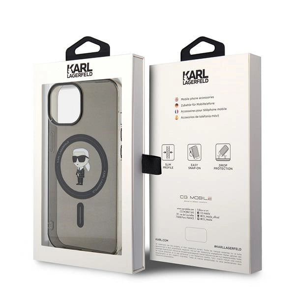 Karl Lagerfeld IML Ikonik MagSafe case for iPhone 15 - black