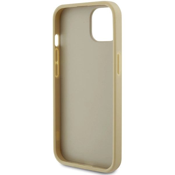 Guess Perforeret 4G Glitter-fodral til iPhone 15 - guld