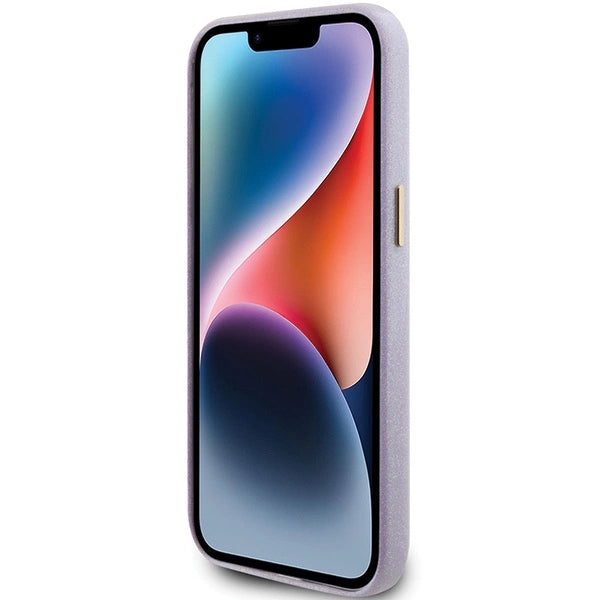 Guess Glitter Glossy Script Case til iPhone 15 Pro Max - lilla