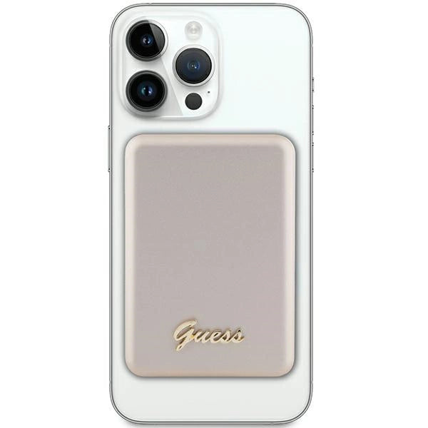 Guess MagSafe Metal Script Induktion Power Bank 15W 5000mAh - guld