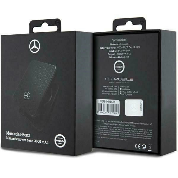 Powerbank Mercedes Stars Pattern MagSafe 5W 3000mAh - sort