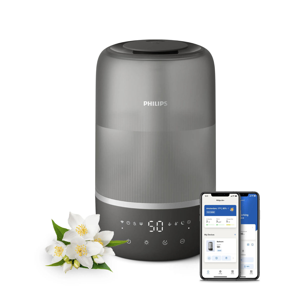 Philips 1000 series HU1510/03 humidifier Ultrasonic 3 L Silver 19.6 W