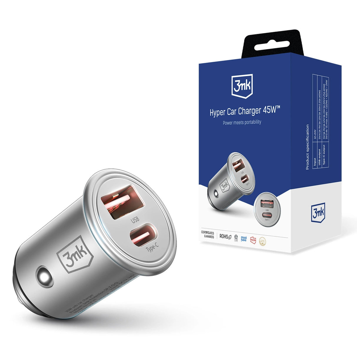 Tilbehør - 3mk Hyper Car Charger 45W