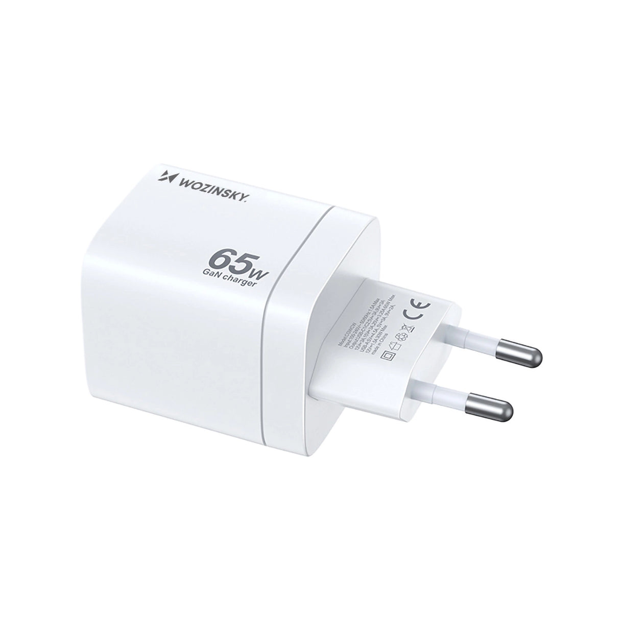 Wozinsky CGWCW 65W USB-A / 2 x USB-C GaN vægoplader - hvid