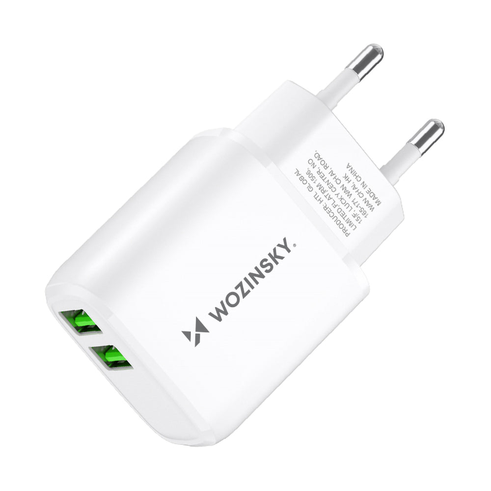 Wozinsky CUWCW 2.4A 2 x USB-A vægoplader - hvid