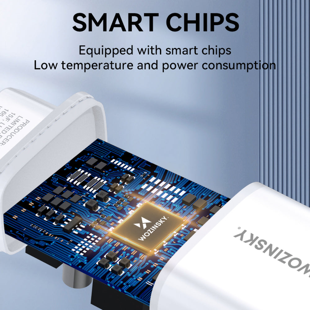Wozinsky CUWCW 2.4A 2 x USB-A vægoplader - hvid