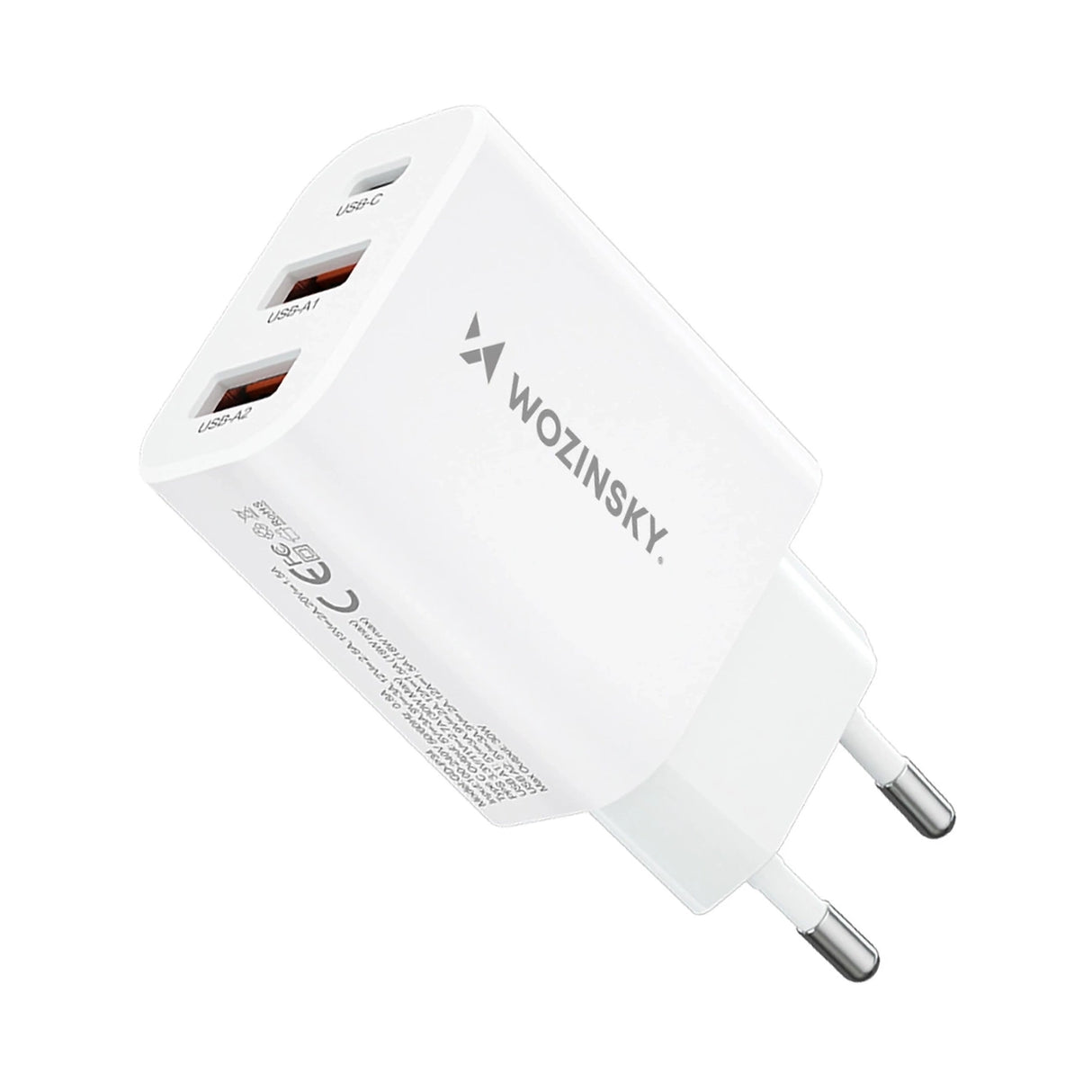 Wozinsky CWCUCW 30W USB-C / 2 x USB-A vægoplader - hvid