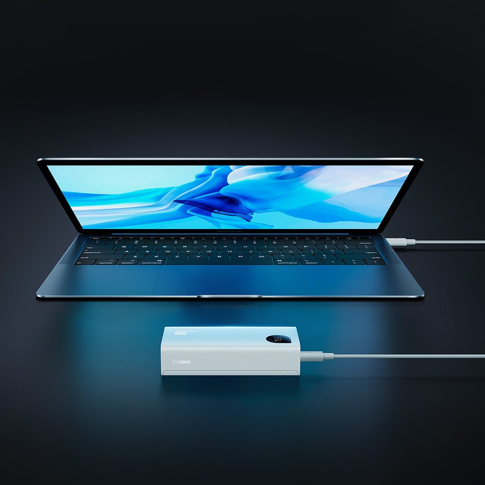 Baseus Adaman2 power bank with digital display 2x USB-A / 1x USB-C 10000mAh 30W - white