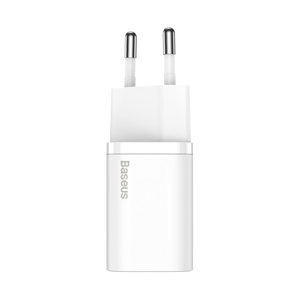 Baseus Si USB-C 25W 3A hurtigoplader med USB-C / USB-C 1m kabel - hvid