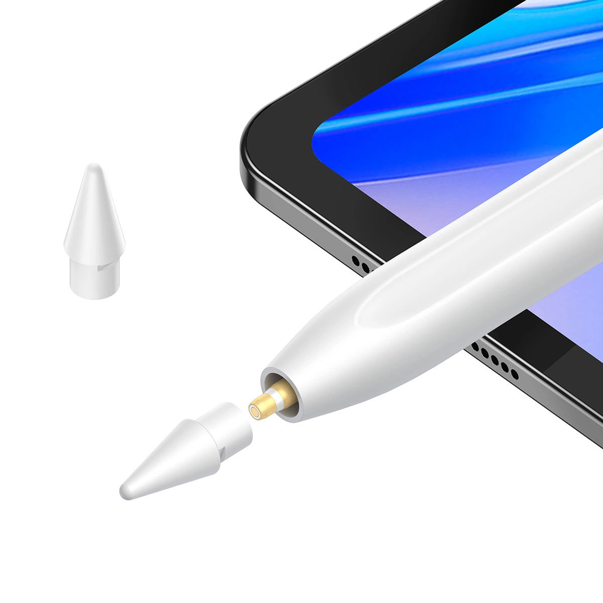 Baseus Smooth Writing 2 Overseas Edition stylus med aktiv spids til iPad med udskiftelig spids - hvid