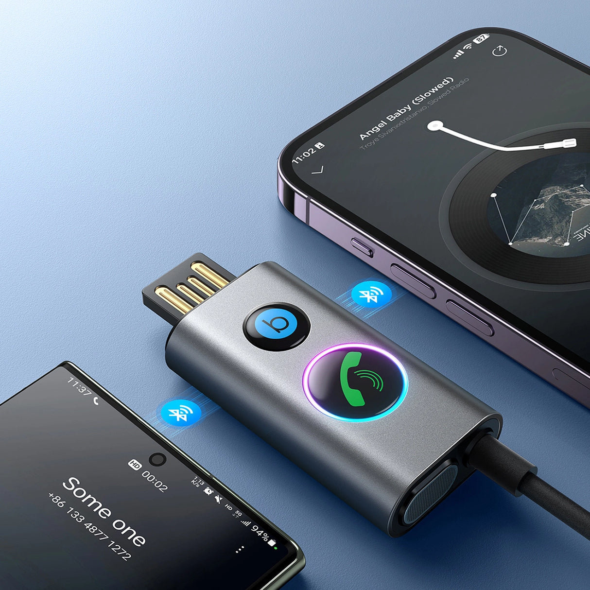 Joyroom JR-CB7 trådløs bilmodtager - grå