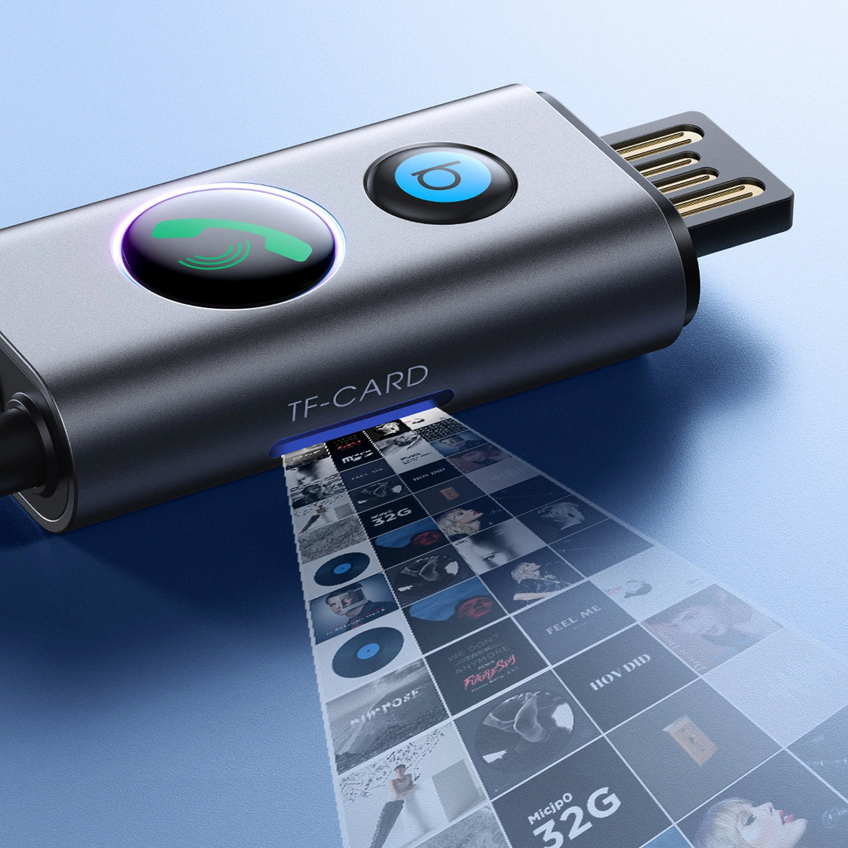 Joyroom JR-CB7 trådløs bilmodtager - grå