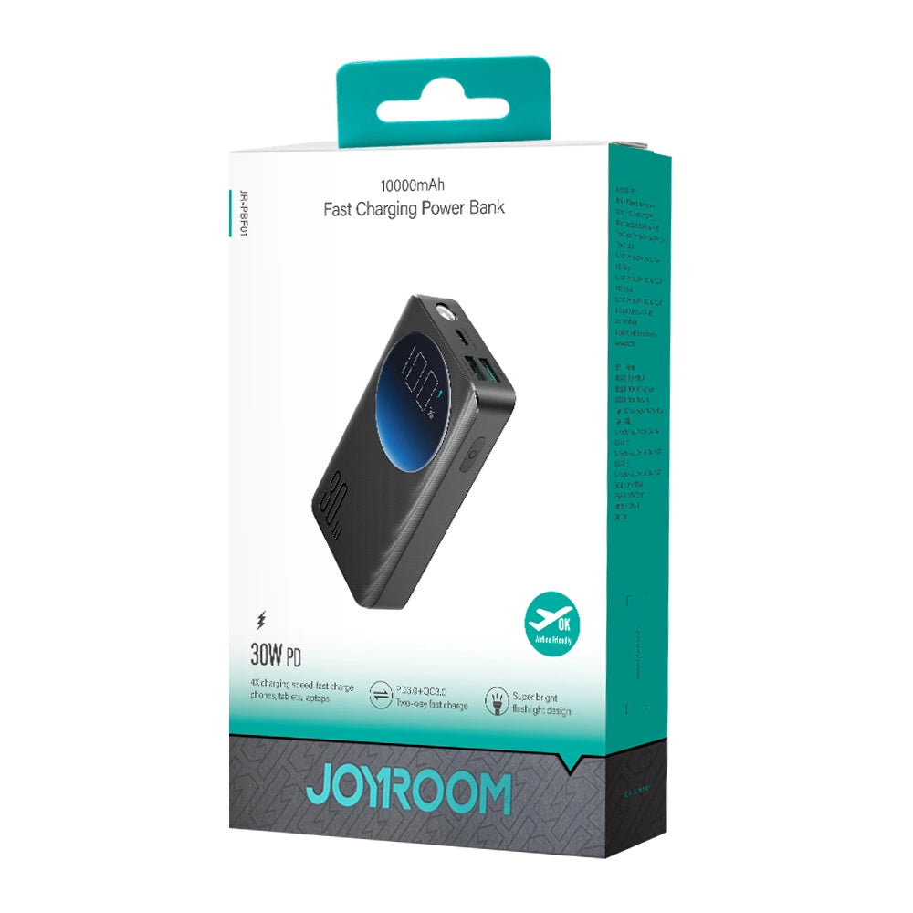 Joyroom powerbank 10000mAh 30W sort (JR-PBF01)