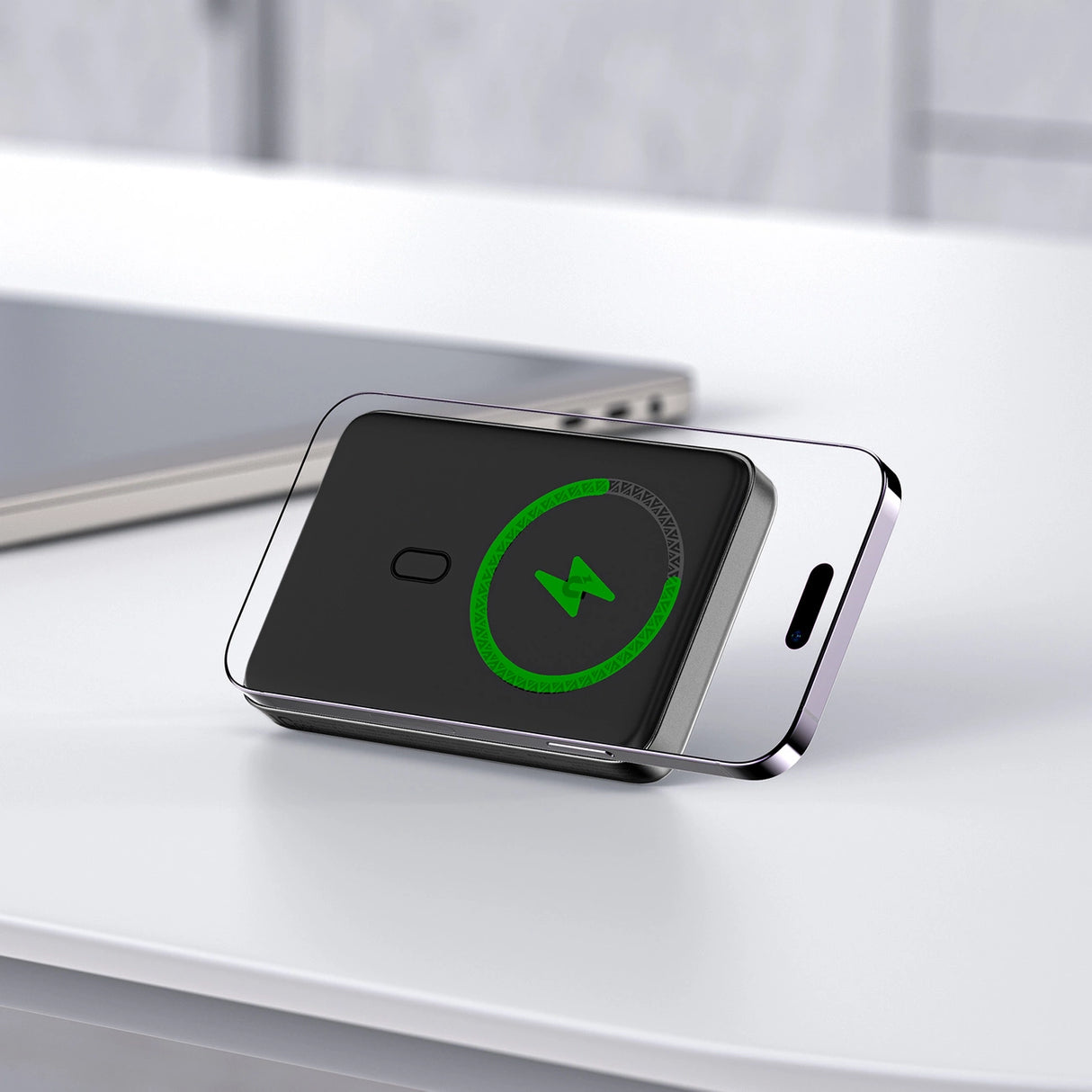 Acefast M6 PD 20W 10000mAh Induktiv Powerbank + Kabel - sort