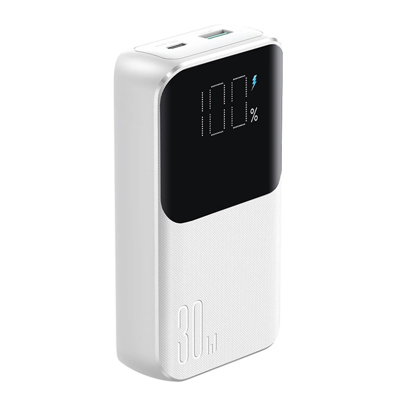 Mini powerbank med indbyggede kabler Joyroom JR-PBC06 30W 10000mAh - hvid