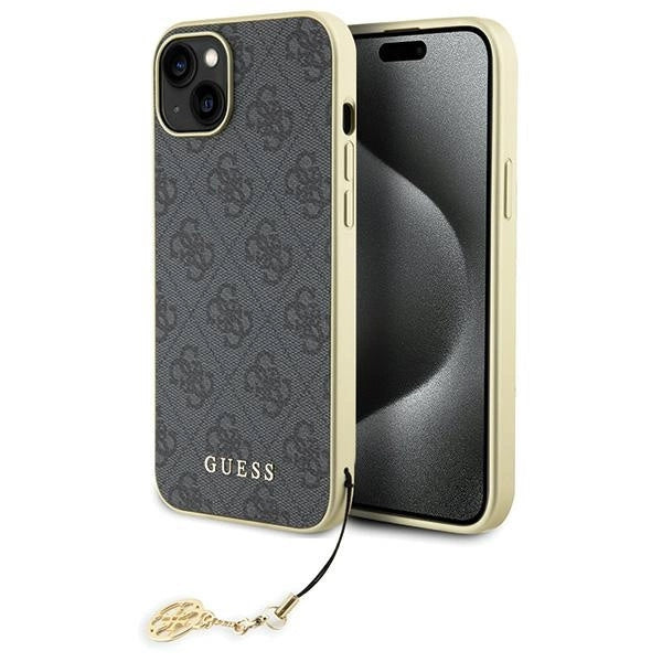 Guess 4G Charms Collection case til iPhone 15 Plus - grå