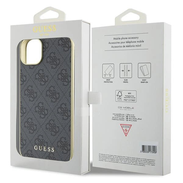 Guess 4G Charms Collection case til iPhone 15 Plus - grå