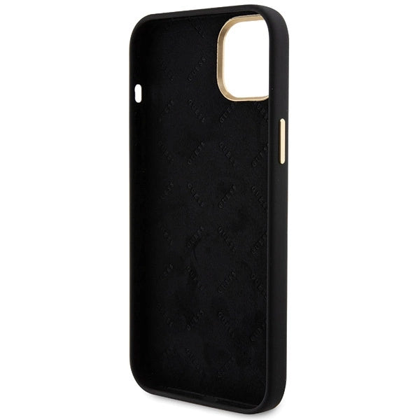 Guess Silicone Logo Strass 4G Case til iPhone 15 - sort