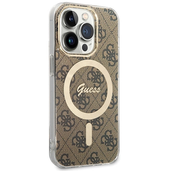 Guess IML 4G MagSafe-fodral til iPhone 15 Pro - brun
