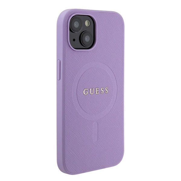 Guess Saffiano MagSafe-fodral til iPhone 15 Plus - lilla