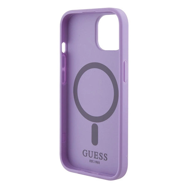 Guess Saffiano MagSafe-fodral til iPhone 15 Plus - lilla